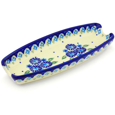 Polish Pottery Corn Tray 9&quot; Aster Patches