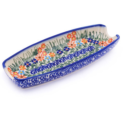 Polish Pottery Corn Tray 9&quot; Blissful Daisy