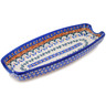 Polish Pottery Corn Tray 9&quot; Blue Cress