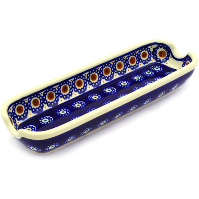 Polish Pottery Corn Tray 9&quot; Flowery Americana