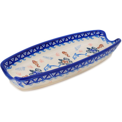 Polish Pottery Corn Tray 9&quot; Hawaiian Sea Turtle - Honu