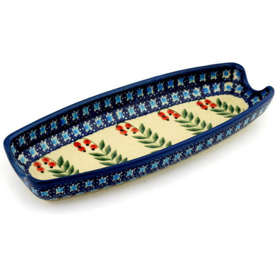 Polish Pottery Corn Tray 9&quot; Red Berries