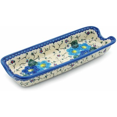 Polish Pottery Corn Tray 9&quot; Spring Bouquets UNIKAT