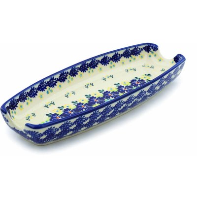Polish Pottery Corn Tray 9&quot; Spring Meadow