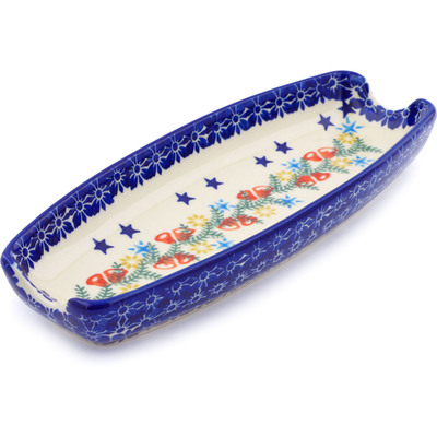 Polish Pottery Corn Tray 9&quot; Wreath Of Bells