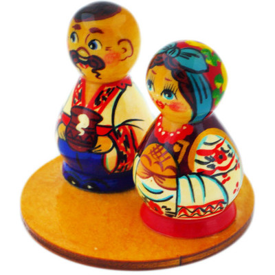 Wood Couple Figurine 2&quot;