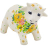 Polish Pottery Cow Figurine 5&quot; Bright Spring UNIKAT
