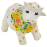 Polish Pottery Cow Figurine 5&quot; Bright Spring UNIKAT