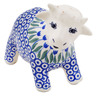 Polish Pottery Cow Figurine 5&quot; Water Tulip