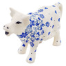 Polish Pottery Cow Figurine 6&quot; Blue Country Field