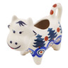 Polish Pottery Cow Shaped Creamer 2 oz Autumn Evergreen