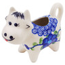 Polish Pottery Cow Shaped Creamer 2 oz Blue Poppies