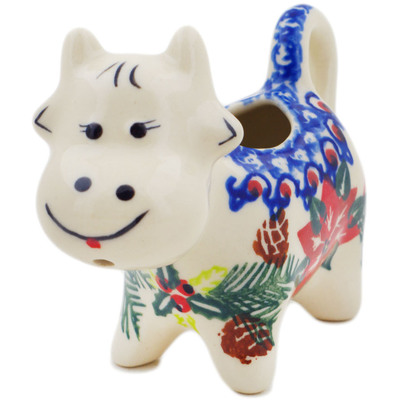 Polish Pottery Cow Shaped Creamer 2 oz Cardinal&#039;s Home UNIKAT