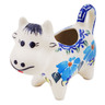 Polish Pottery Cow Shaped Creamer 2 oz Pansy Morning