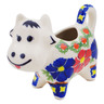 Polish Pottery Cow Shaped Creamer 2 oz Paradise Poppy