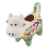 Polish Pottery Cow Shaped Creamer 2 oz Tulip Ring