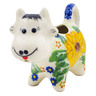 Polish Pottery Cow Shaped Creamer 2 oz Yellow Petal Bliss UNIKAT