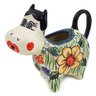 Polish Pottery Cow Shaped Creamer 5 oz Spring Garden UNIKAT