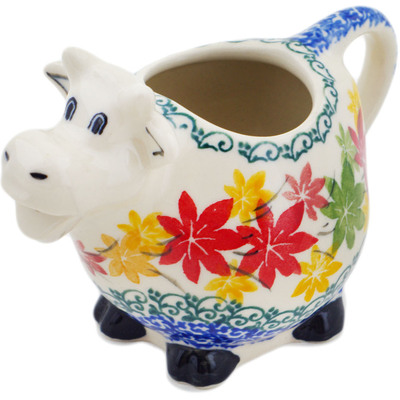 Polish Pottery Cow Shaped Creamer 6 oz Fall Vibes