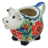 Polish Pottery Cow Shaped Creamer 6 oz Red Poppies UNIKAT