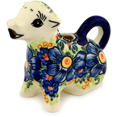 Polish Pottery Cow Shaped Creamer 7 oz Summer Beauty UNIKAT