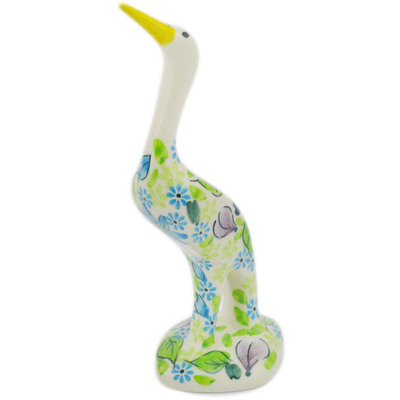 Polish Pottery Crane Figurine 7&quot; Purple Dream UNIKAT