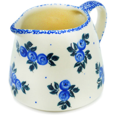 Polish Pottery Creamer 10 oz Blue Berry Special UNIKAT