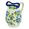 Polish Pottery Creamer 11 oz Forget-me-not Field
