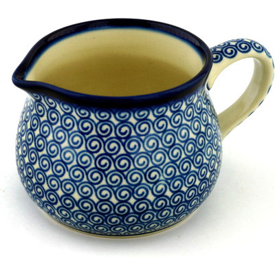 Polish Pottery Creamer 12 oz Baltic Blue