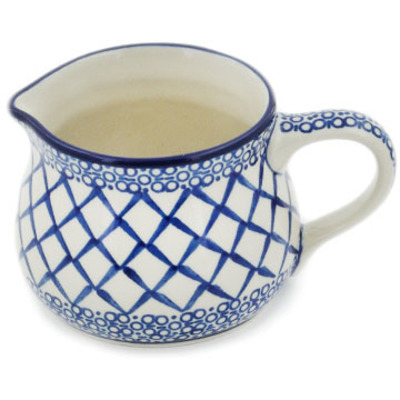 Polish Pottery Creamer 12 oz Blue Harmony