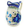 Polish Pottery Creamer 12 oz Blue Pansy