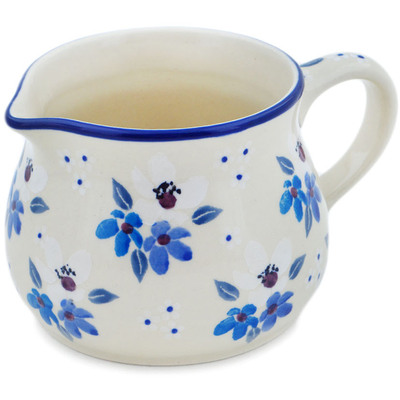 Polish Pottery Creamer 12 oz Bunches Of Beauty UNIKAT