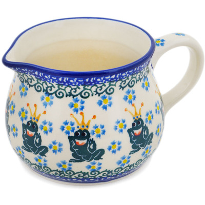 Polish Pottery Creamer 12 oz Frog Prince