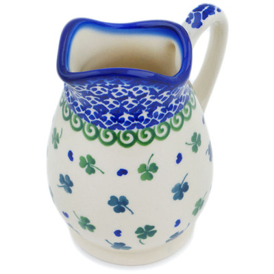 Polish Pottery Creamer 12 oz Lucky Clovers