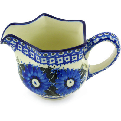 Polish Pottery Creamer 12 oz Mardigras Mask UNIKAT