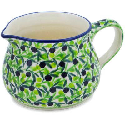 Polish Pottery Creamer 12 oz Olive Grove UNIKAT