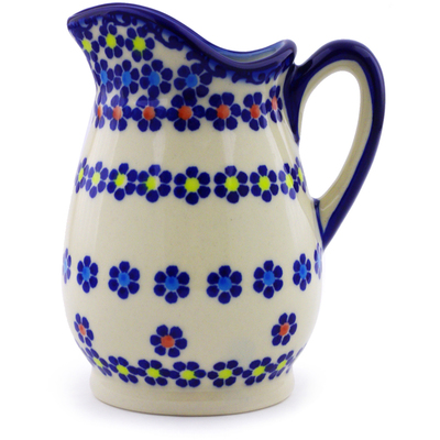Polish Pottery Creamer 12 oz Pansy Plenty