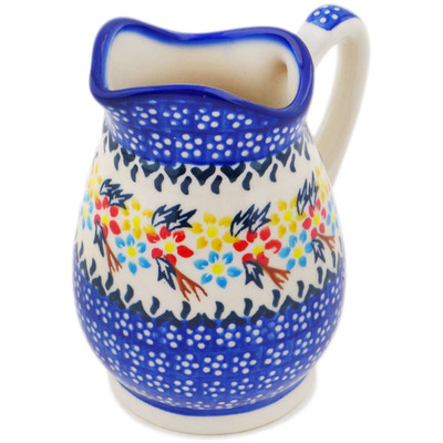 Polish Pottery Creamer 12 oz Spring Flower Ring