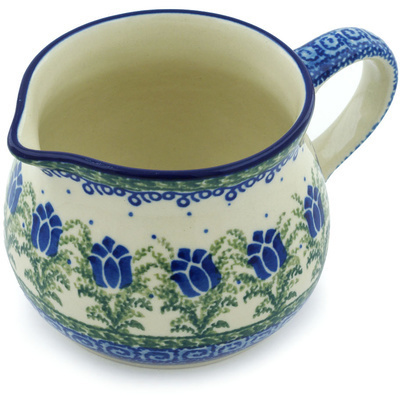 Polish Pottery Creamer 12 oz Tulip Motif UNIKAT