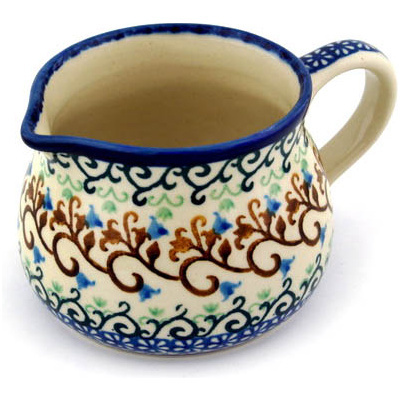 Polish Pottery Creamer 12 oz Woodland Lace