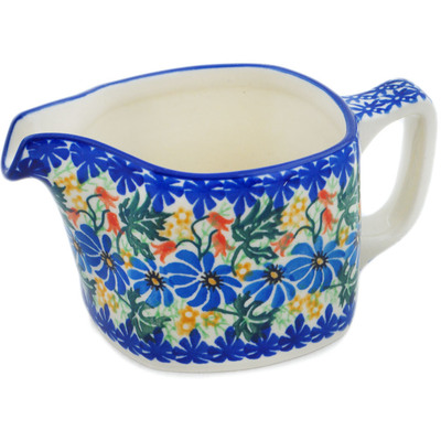 Polish Pottery Creamer 13 oz Happy Daisy UNIKAT