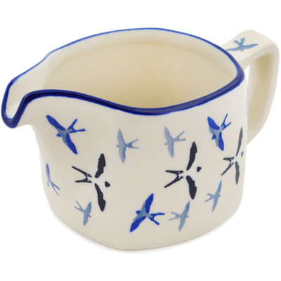 Polish Pottery Creamer 13 oz Soaring Swallows UNIKAT