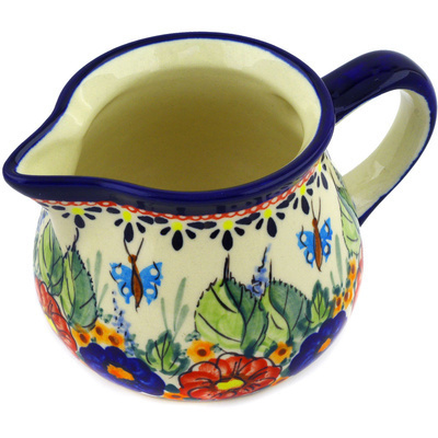 Polish Pottery Creamer 15 oz Spring Splendor UNIKAT