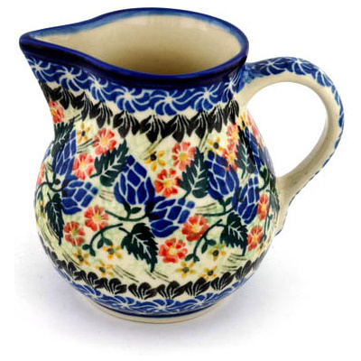 Polish Pottery Creamer 16 oz Autumn Thistle UNIKAT