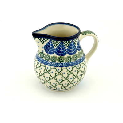 Polish Pottery Creamer 16 oz Blue Alpine