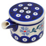 Polish Pottery Creamer 3 oz Peacock Forget-me-not