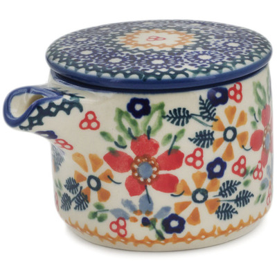 Polish Pottery Creamer 3 oz Ruby Bouquet UNIKAT