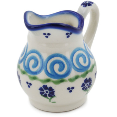 Polish Pottery Creamer 4 oz Blue Bursts