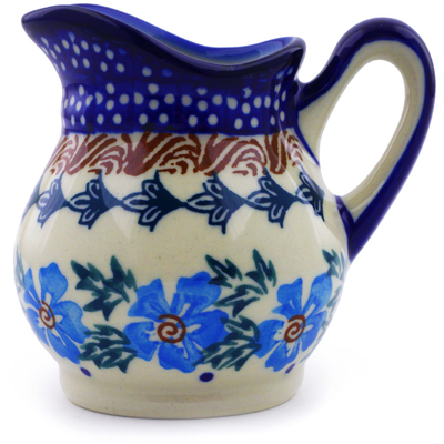 Polish Pottery Creamer 4 oz Blue Cornflower
