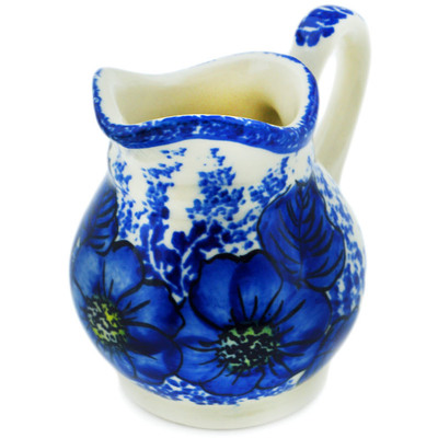 Polish Pottery Creamer 4 oz Blue Poppy Dream UNIKAT